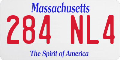 MA license plate 284NL4