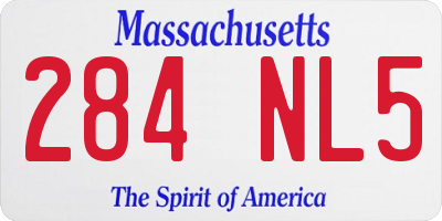 MA license plate 284NL5