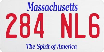 MA license plate 284NL6