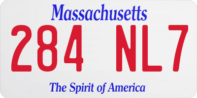 MA license plate 284NL7