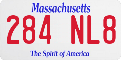 MA license plate 284NL8