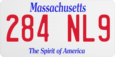 MA license plate 284NL9