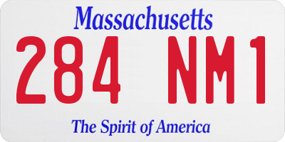 MA license plate 284NM1