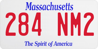 MA license plate 284NM2