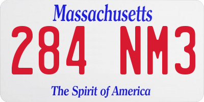 MA license plate 284NM3