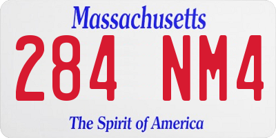 MA license plate 284NM4