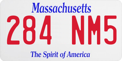 MA license plate 284NM5