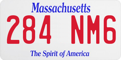 MA license plate 284NM6