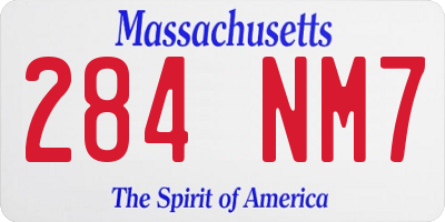 MA license plate 284NM7