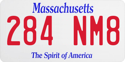MA license plate 284NM8