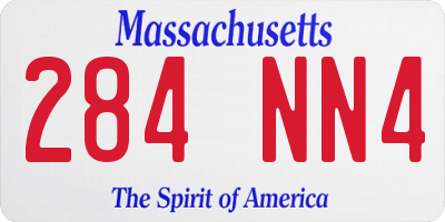 MA license plate 284NN4