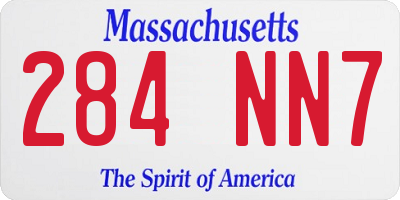 MA license plate 284NN7