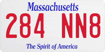 MA license plate 284NN8