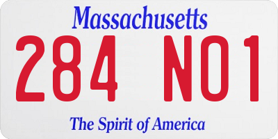 MA license plate 284NO1