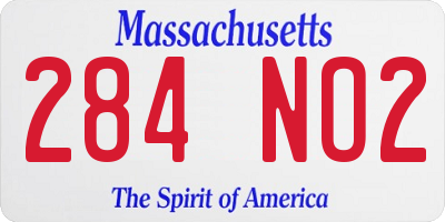 MA license plate 284NO2