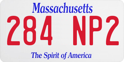 MA license plate 284NP2