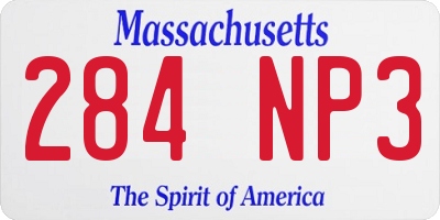 MA license plate 284NP3