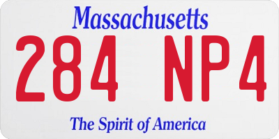 MA license plate 284NP4