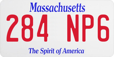 MA license plate 284NP6