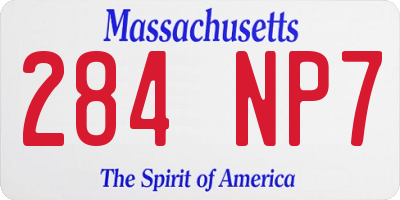 MA license plate 284NP7