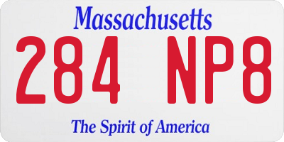 MA license plate 284NP8