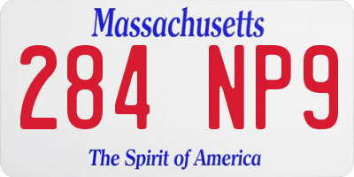 MA license plate 284NP9