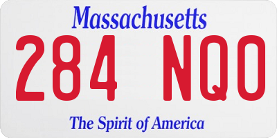 MA license plate 284NQ0