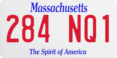 MA license plate 284NQ1