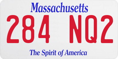 MA license plate 284NQ2