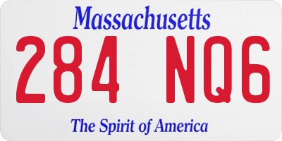 MA license plate 284NQ6