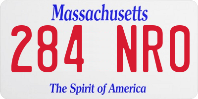 MA license plate 284NR0