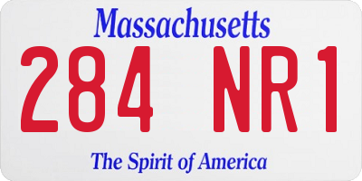 MA license plate 284NR1