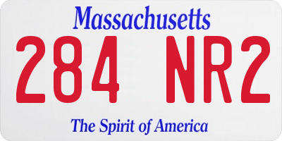 MA license plate 284NR2