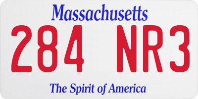 MA license plate 284NR3
