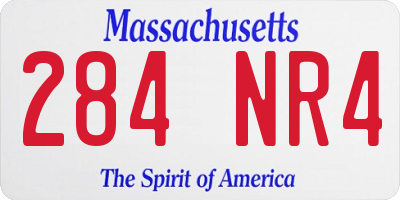 MA license plate 284NR4