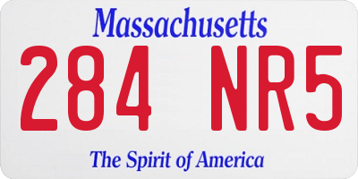 MA license plate 284NR5