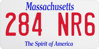 MA license plate 284NR6