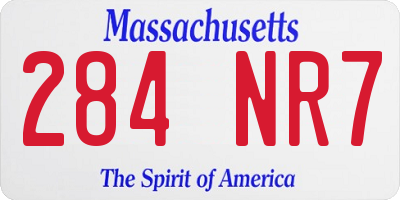 MA license plate 284NR7