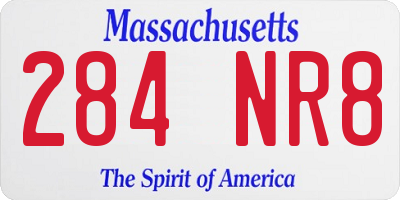 MA license plate 284NR8