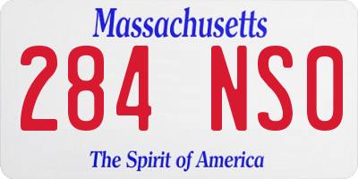 MA license plate 284NS0