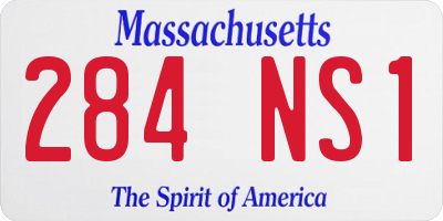 MA license plate 284NS1