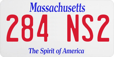 MA license plate 284NS2