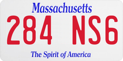MA license plate 284NS6