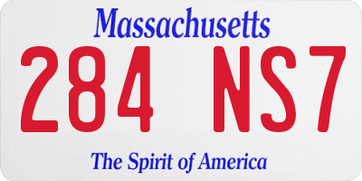 MA license plate 284NS7