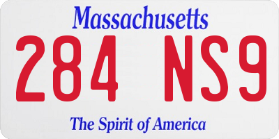 MA license plate 284NS9