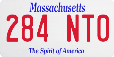 MA license plate 284NT0