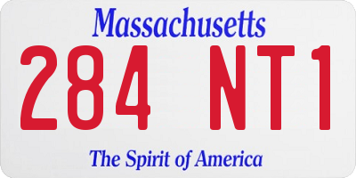 MA license plate 284NT1