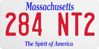 MA license plate 284NT2