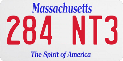 MA license plate 284NT3