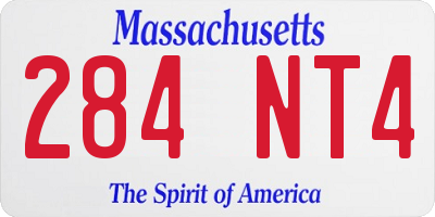 MA license plate 284NT4